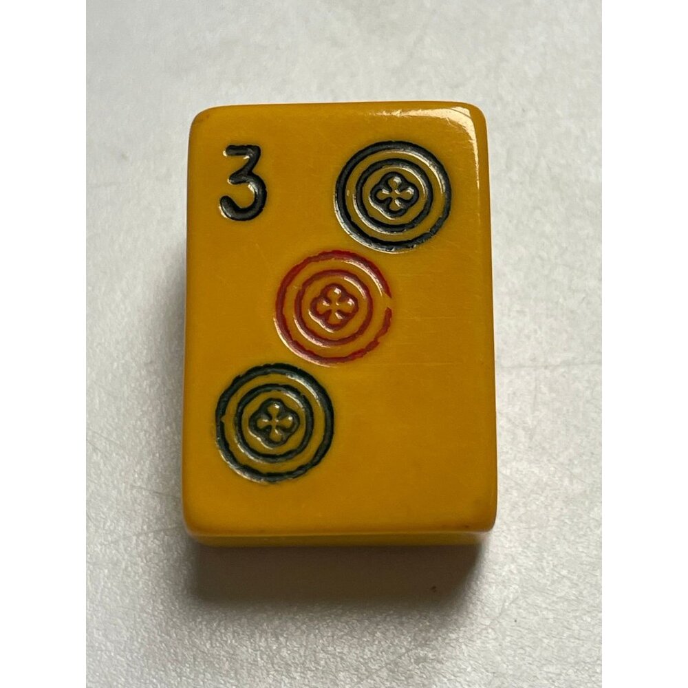 Upcycled Bakelite Mahjong #3 Brooch Tile